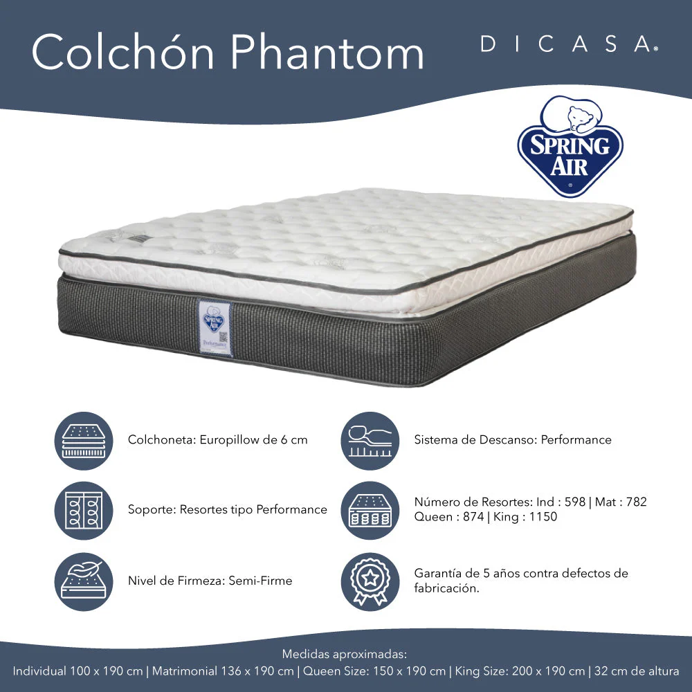 Colchón Spring Air Phantom con Ropa de Cama - Image 4
