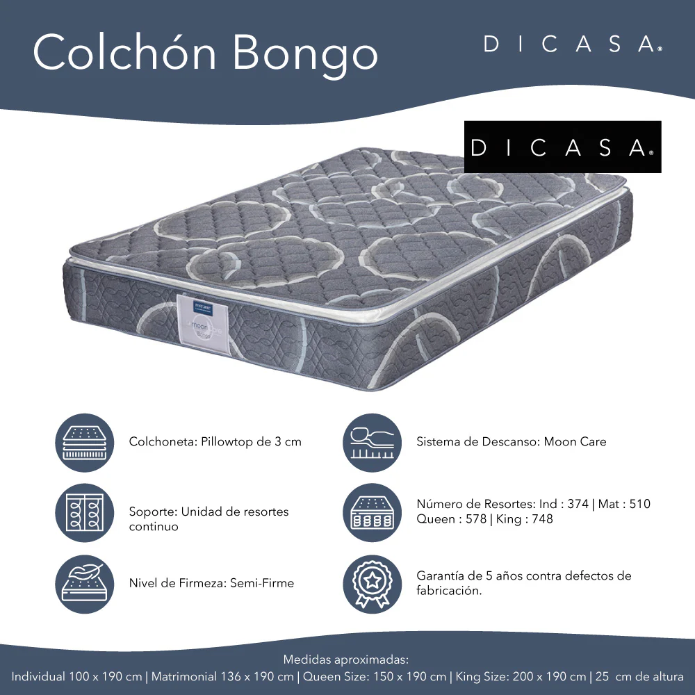 Colchón Dicasa Bongo con Ropa de Cama - Image 5