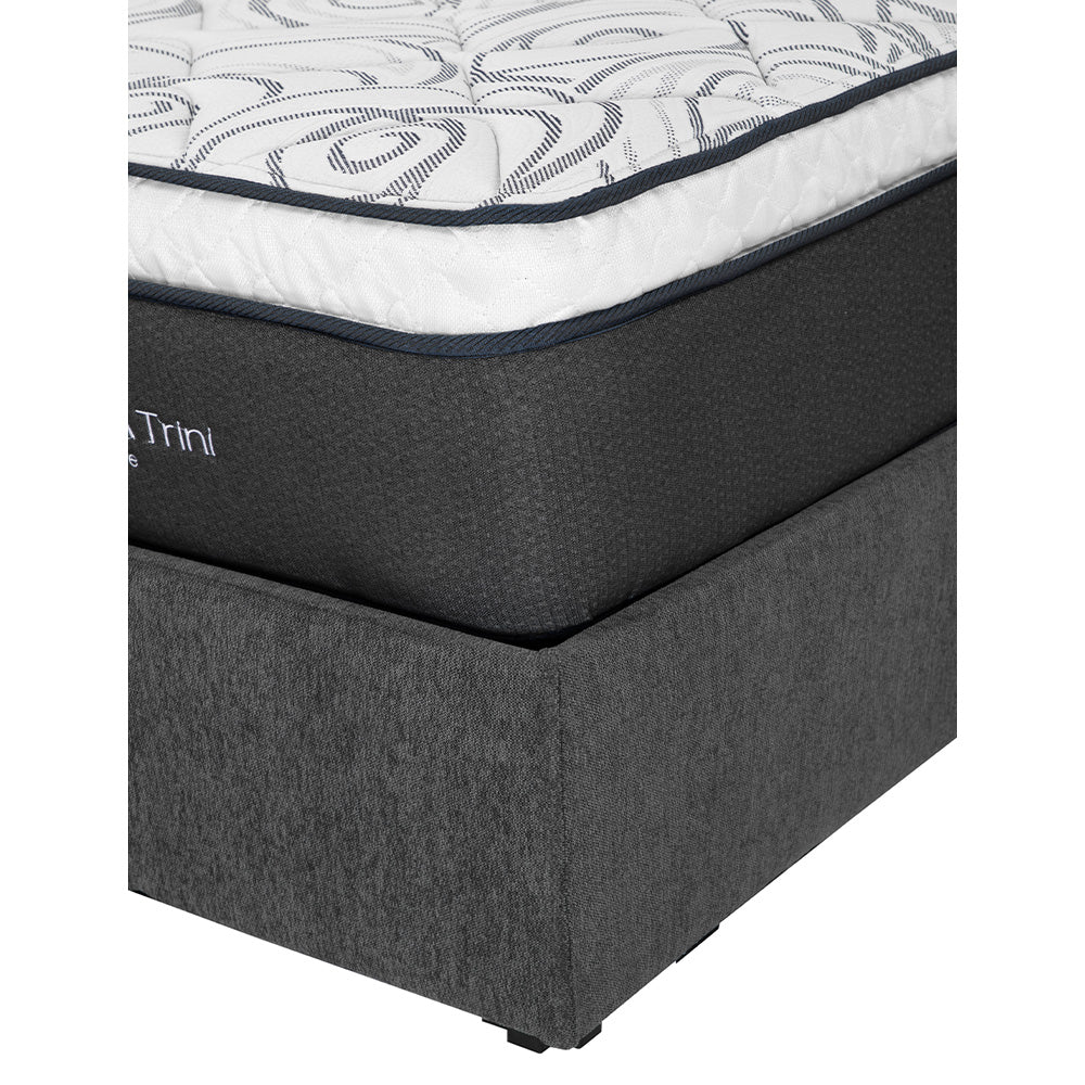 Colchón Dicasa Trini con Base Cama Gris Carbón con Ropa de Cama - Image 3