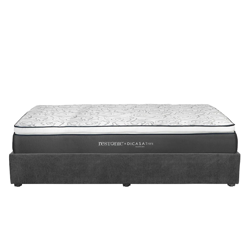 Colchón Dicasa Trini con Base Cama Gris Carbón con Ropa de Cama - Image 7