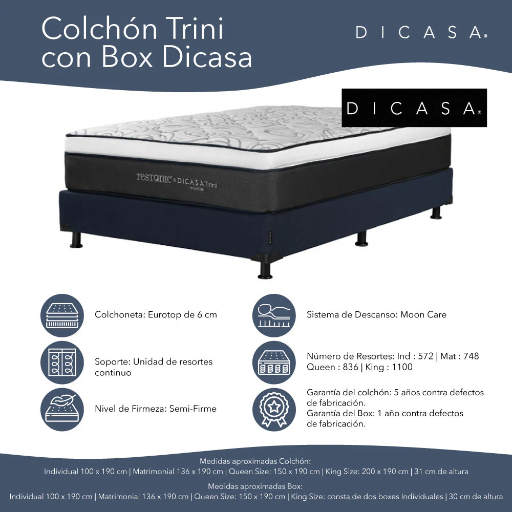 Colchón Dicasa Trini con Box con Ropa de Cama - Image 4