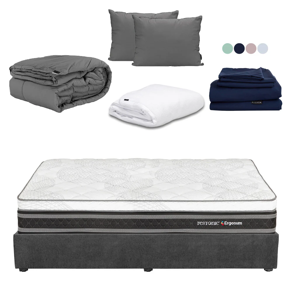 Colchón Restonic Ergosum con Base Cama con Ropa de Cama - Image 5