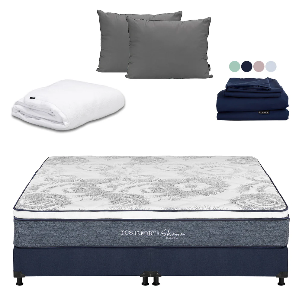 Colchón Restonic Ghana con Box con Ropa de Cama - Image 14