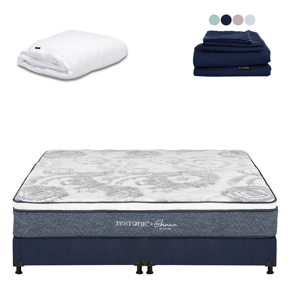 Colchón Restonic Ghana con Box con Ropa de Cama - Image 16