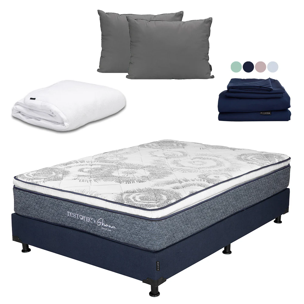 Colchón Restonic Ghana con Box con Ropa de Cama - Image 6