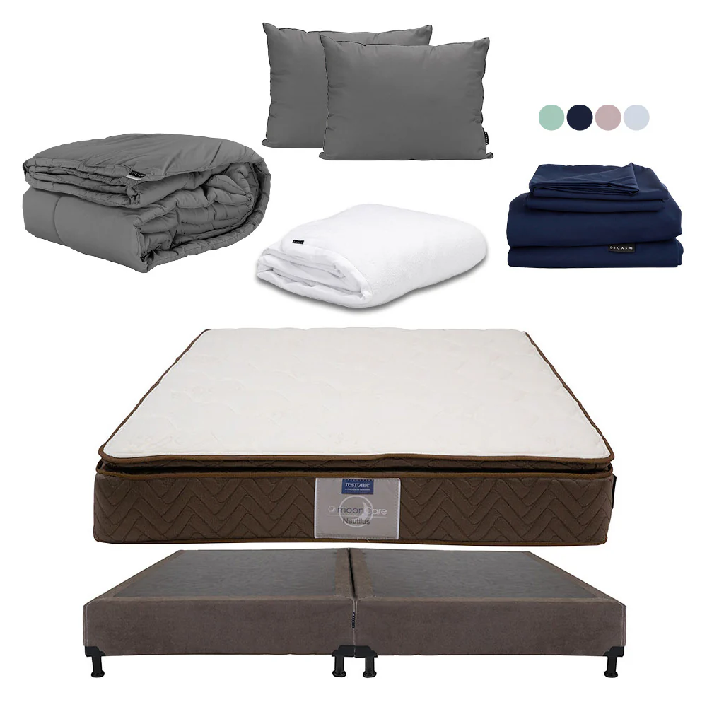 Colchón Restonic Nautilus con Box con Ropa de Cama - Image 42