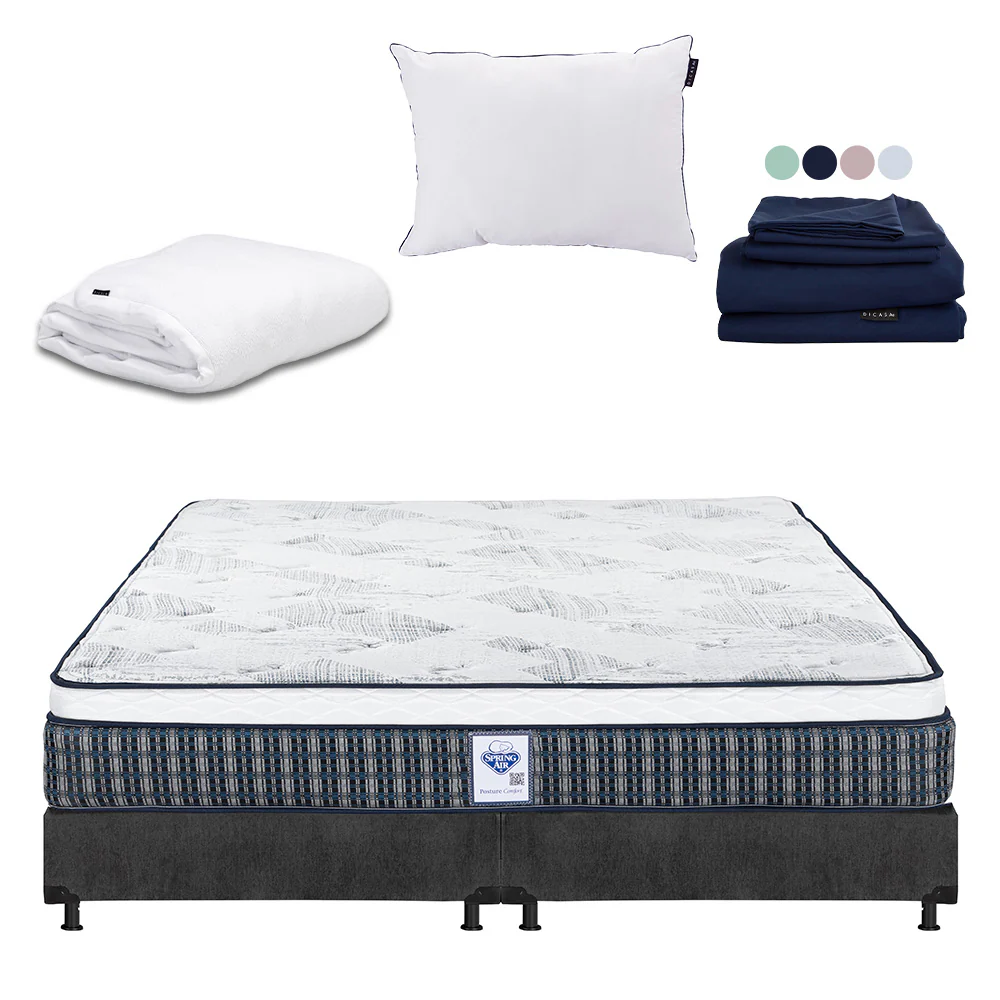 Colchón Spring Air Cardona con Box con Ropa de Cama - Image 17