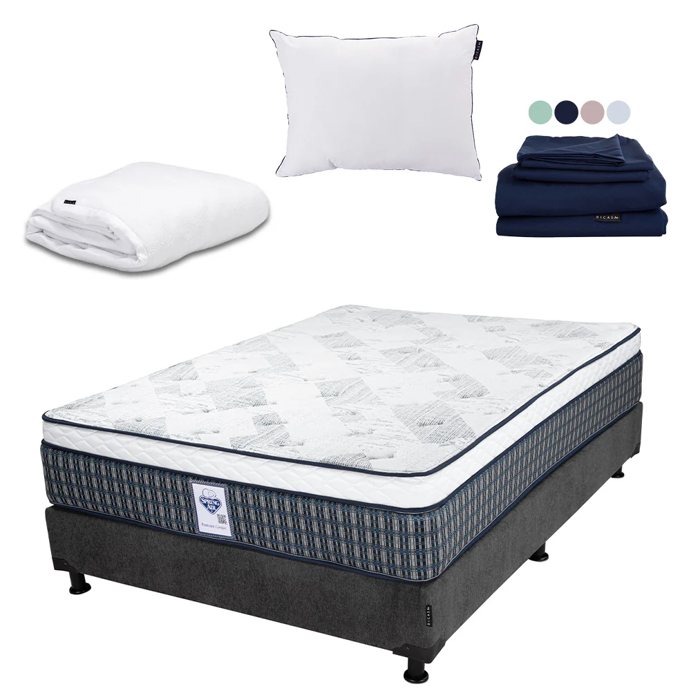 Colchón Spring Air Cardona con Box con Ropa de Cama - Image 8