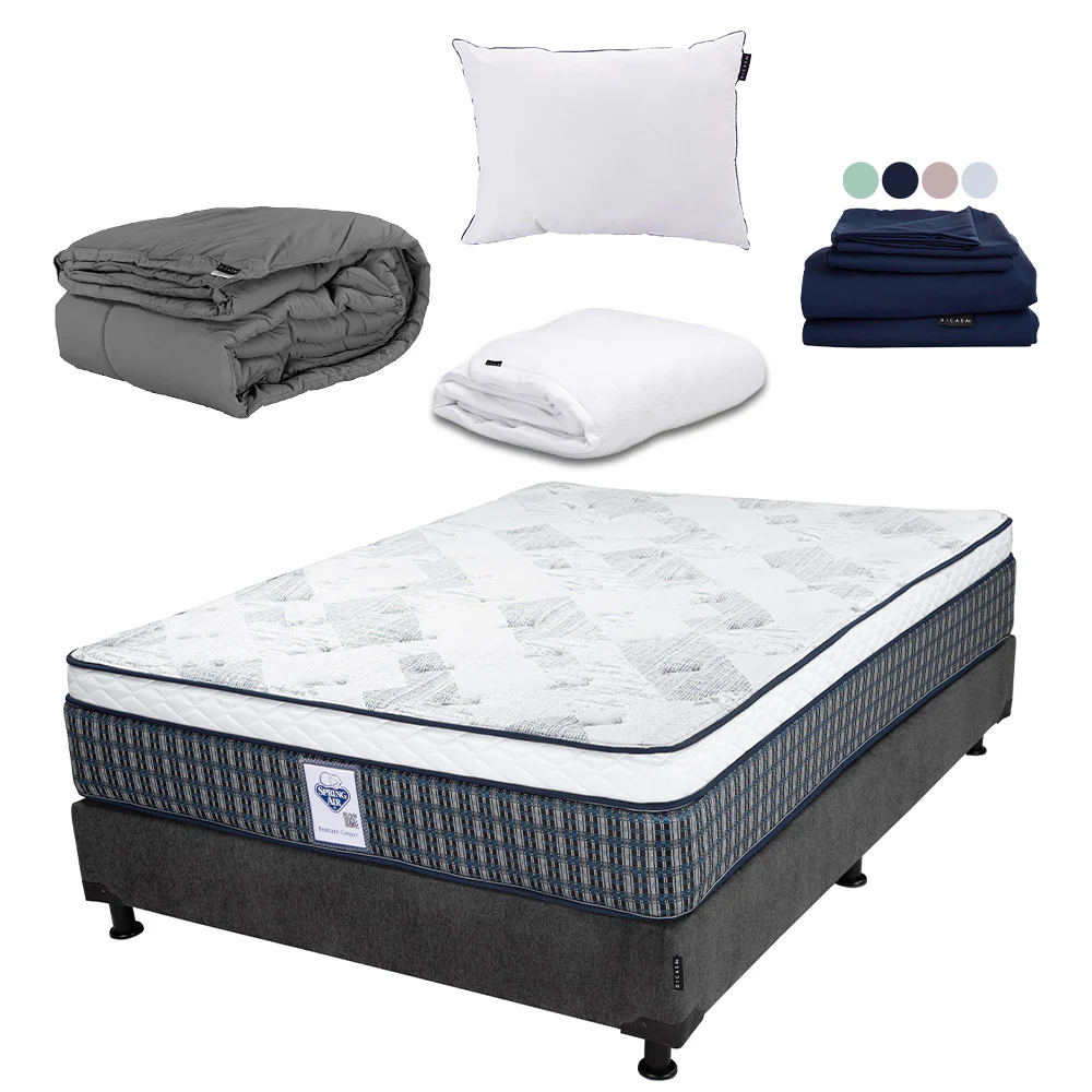 Colchón Spring Air Cardona con Box con Ropa de Cama - Image 9