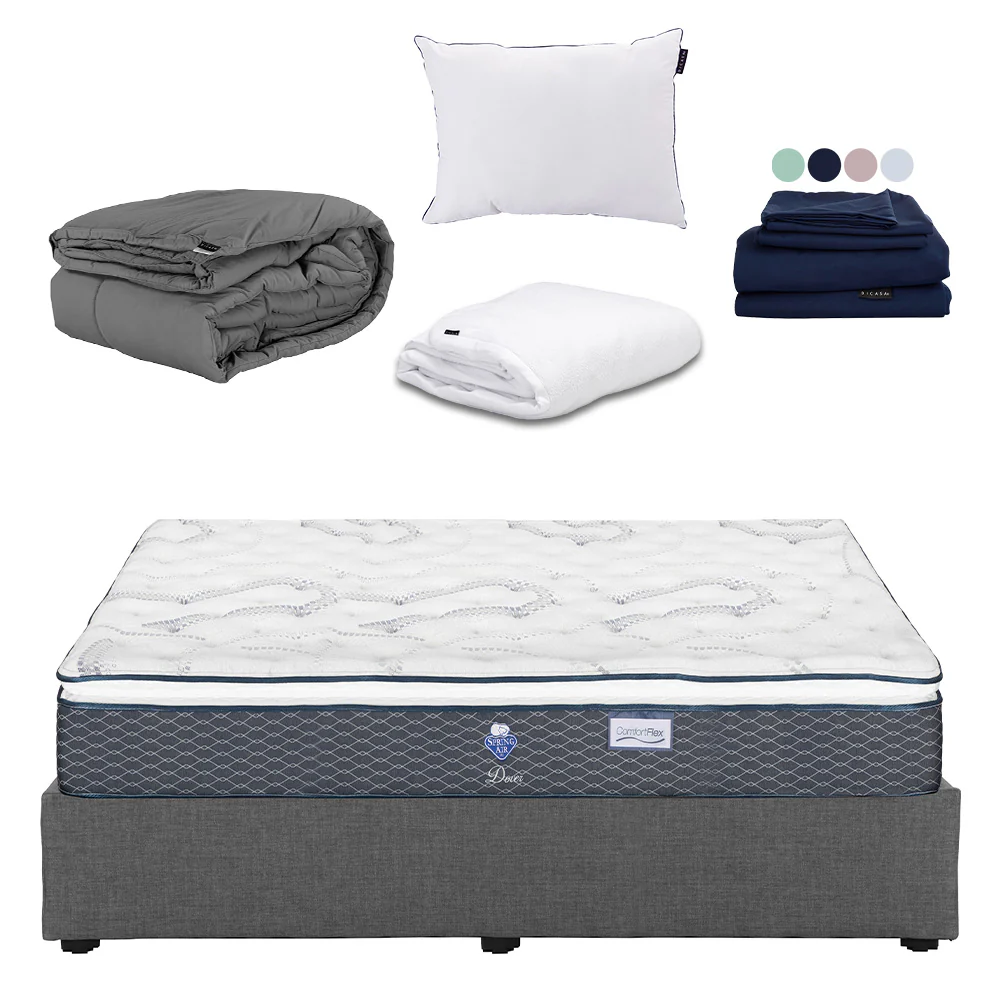Colchón Spring Air Dover con Base Cama con Ropa de Cama - Image 7