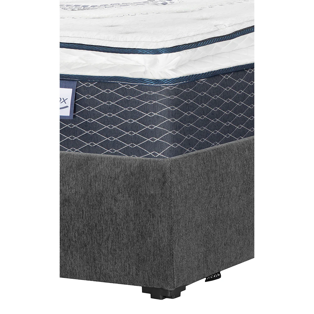 Colchón Spring Air Dover con Base Cama Gris Carbón con Ropa de Cama - Image 3