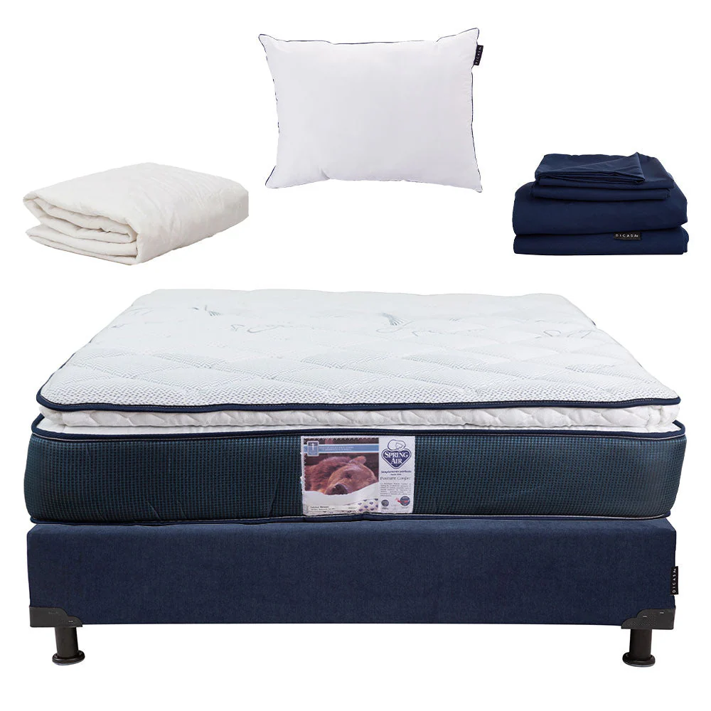 Colchón Spring Air Monaco con Box con Ropa de Cama - Image 6