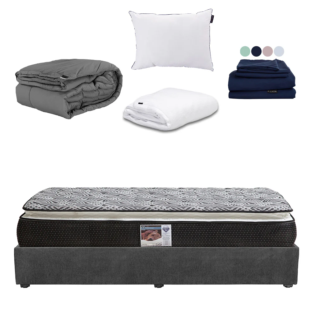 Colchón Spring Air Omega con Base Cama con Ropa de Cama - Image 9