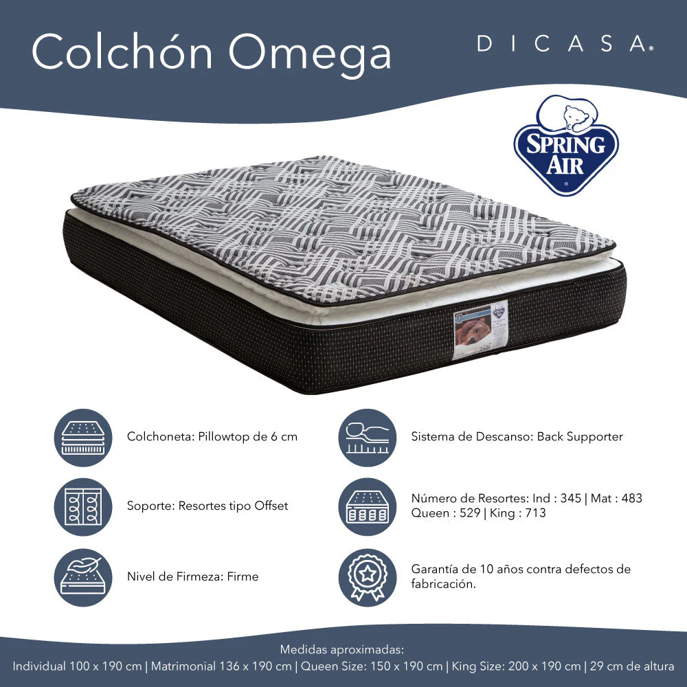 Colchon Spring Air Omega con Ropa de Cama - Image 4
