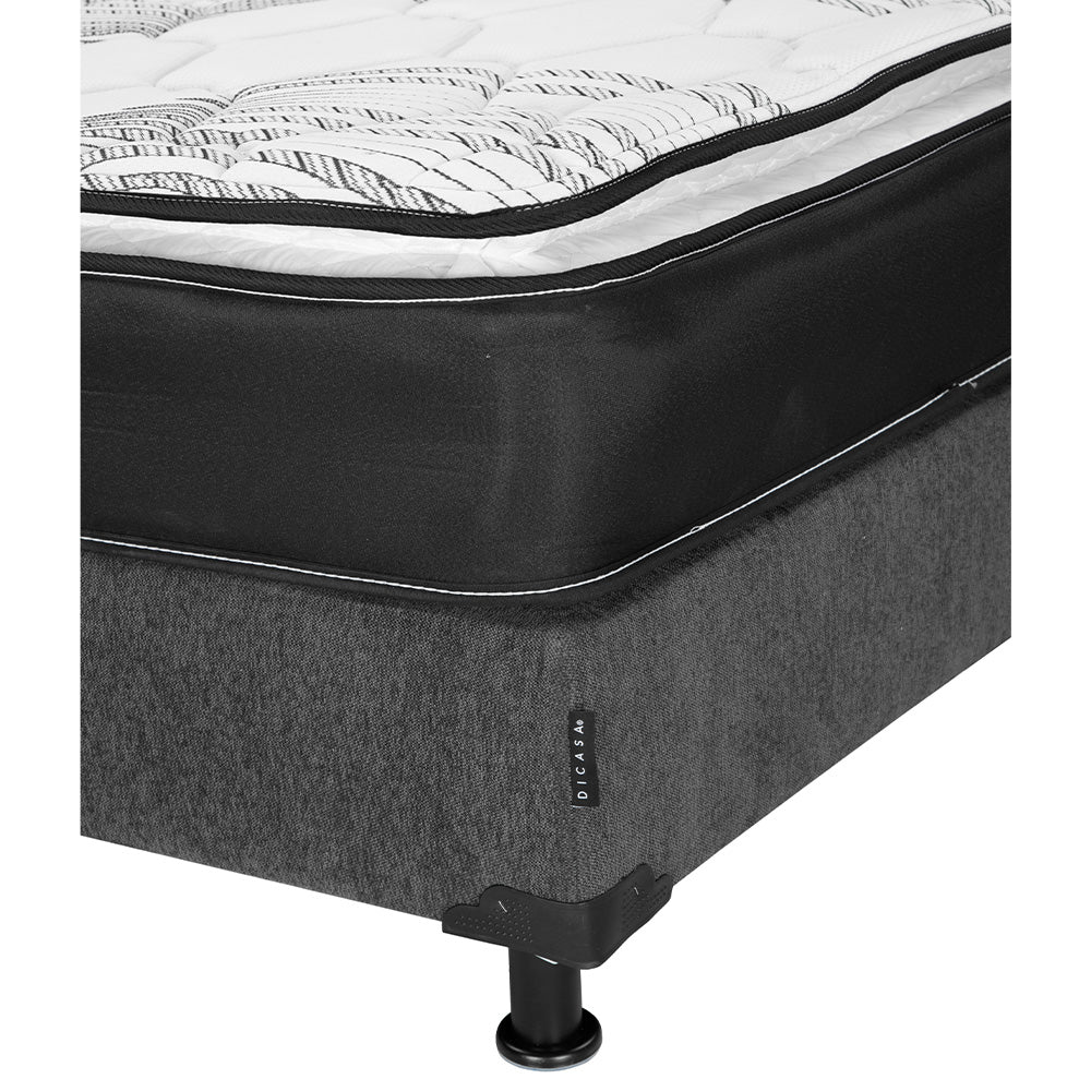Colchón Spring Air Premier con Box Gris Oscuro con Ropa de Cama - Image 3