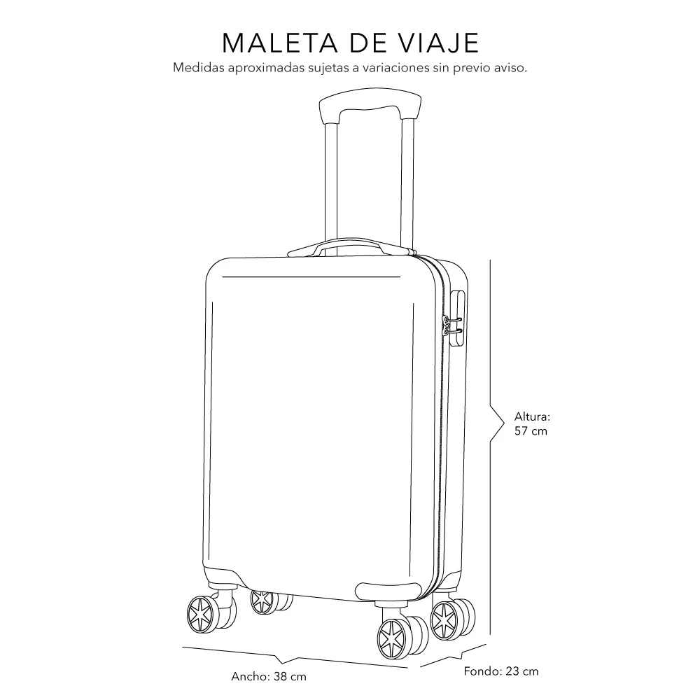 Maletas de Mano de Viaje 6044 Rígida con Ruedas de 10 kg - Image 8