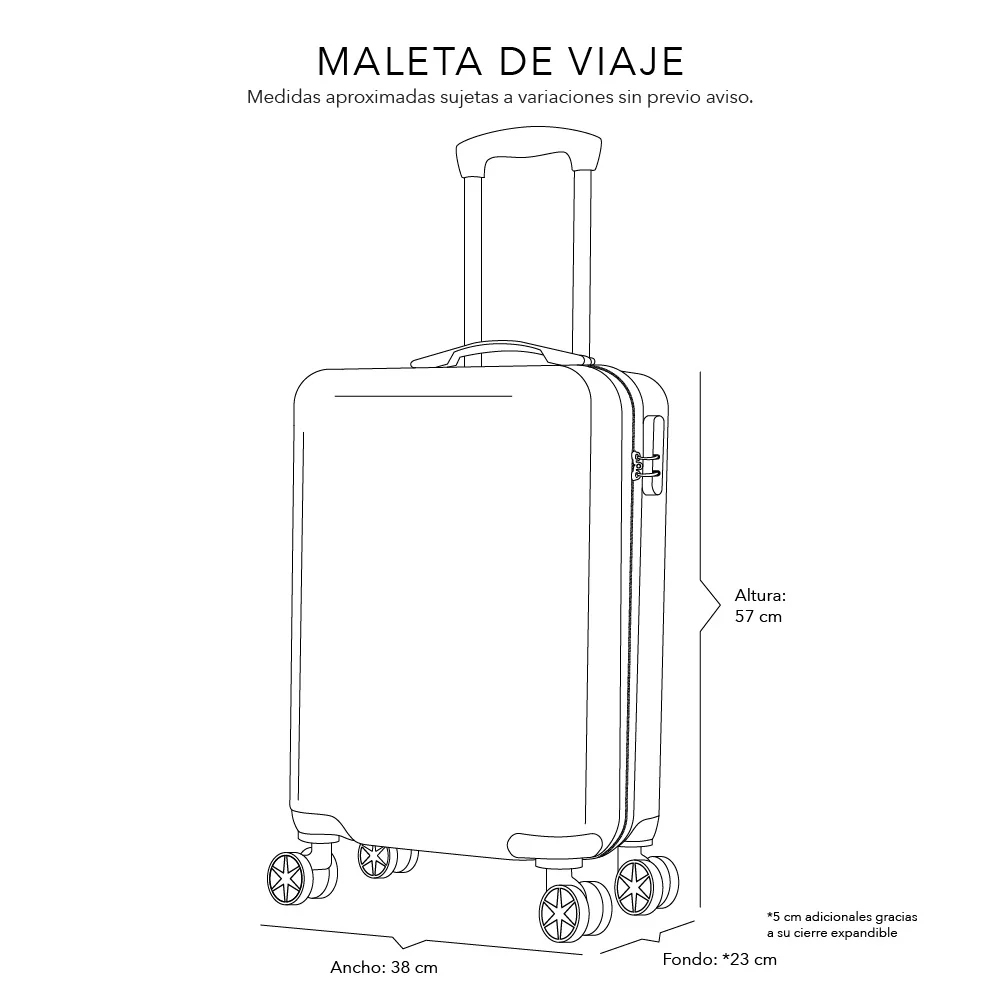 Maleta de Mano Rígida 6003 Expandible 10Kg | Con Ruedas 360° – Ideal para Viaje y Cabina - Image 23